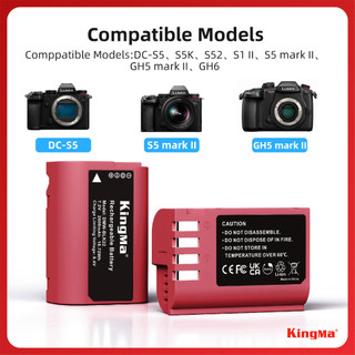 Kingma BLK22 2600mAh | Pin và dock sạc máy ảnh sạc trực tiếp Pana Lumix S5 S5ii S1ii GH7 GH6 GH5ii G9 G9ii S9 dmw-blk22