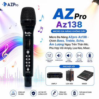 Micro Đa Năng AZpro Az138 Chỉnh Bass, Treble, Echo, Âm Lượng Ngay Trên Thân Mic Phù Hợp Với Amply, Loa Kéo, Mixer