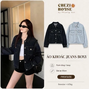 Áo khoác Jean Nữ Form Boxy Chất Jean Mềm cao cấp dày đẹp 2 Màu #8529/8530 Dáng Lửng Vừa đẹp Phối đồ dễ CHEZI HOUSE