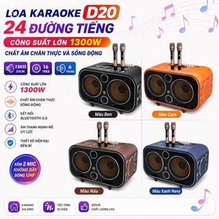 Loa Xách Tay Karaoke 24 Đường Tiếng D20 Công Suất Cực Khủng, 2 Bass 25Cm 16 Treb 6 Trung Chất Âm Chân Thực Và Sống Động