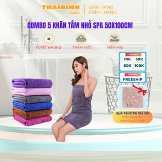 Combo 5 Khăn tắm 50*100cm dùng cho SPA THAI BINH TOWEL  sợi Microfiber Bông mềm mịn thấm hút nước