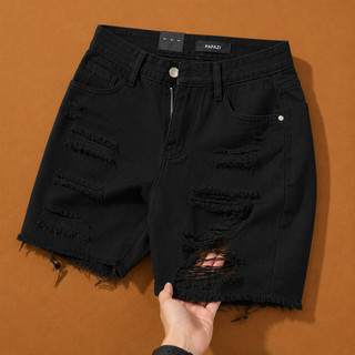 Quần Short Jean Đen Nam  Cao Rách Cá Tính Form Đẹp Co Giãn Nhẹ Tôn Dáng Hot Trend Hàn Quốc