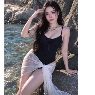 QCL1 Bikini 1 mảnh/Bodysuits viền ren buộc nơ ngực siêu viral,đẹp xuất sắc