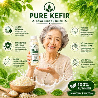Sữa Chua Kefir Không Đường Chua Dịu Dễ Uống - Combo Pure Kefir