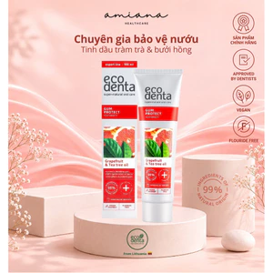 Kem đánh răng - Ecodenta Gum Protect Tràm trà & Bưởi hồng - Chăm sóc nướu hằng ngày-vegan-98% thành phần thiên nhiên