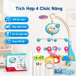 Đồ chơi treo nôi cũi KidToys có nhạc kèm điều khiển – xoay 360 gặm nướu cho bé sơ sinh