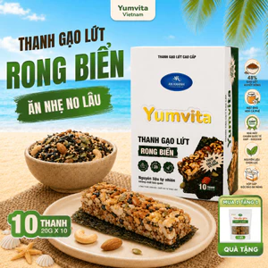 Thanh Gạo Lứt Dinh Dưỡng Vị Rong Biển Yumvita - Hộp 10 Thanh 200g Phù Hợp Ăn Kiêng Lành Mạnh Healthy