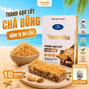 Thanh Gạo Lứt Năng Lượng Vị Chà Bông Yumvita - Hộp 10 Thanh 200g Siêu Hạt Ăn Kiêng Lành Mạnh