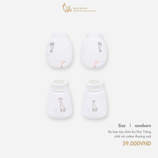 NBAn (0-3m) Set bao tay chân bo sơ sinh cotton mềm mịn, thoáng mát không bị ngấn tay chân bé