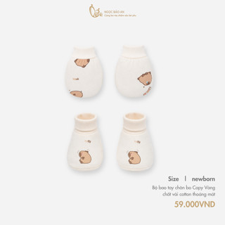 NBAn (0-3m) Set bao tay chân bo sơ sinh cotton mềm mịn, thoáng mát không bị ngấn tay chân bé