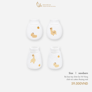 NBAn (0-3m) Set bao tay chân bo sơ sinh cotton mềm mịn, thoáng mát không bị ngấn tay chân bé