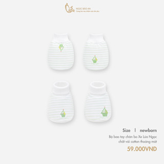 NBAn (0-3m) Set bao tay chân bo sơ sinh cotton mềm mịn, thoáng mát không bị ngấn tay chân bé