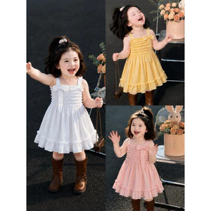 Đầm Hai Dây Bé Gái Kate Boi Thêu Cao Cấp - Váy Mùa Hè Nhẹ Mát Dễ Thương Cho Bé