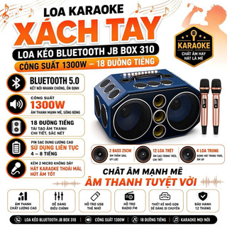 Loa Karaoke Xách Tay, Loa Kéo Bluetooth JB Box 310 Công Suất 1300w 18 Đường Tiếng, Chất Âm Mạnh Mẽ Âm Thanh Tuyệt Vời