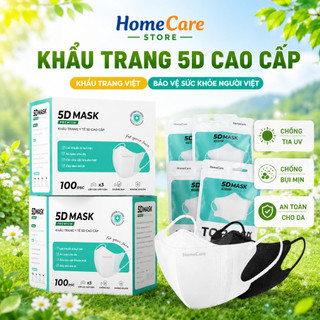 [Combo 300 Cái] Khẩu Trang 5D TopGia chống tia UV, ngăn ngừa bụi mịn, an toàn cho sức khỏe