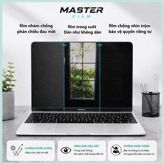 Miếng dán màn hình Macbook Chống nhìn trộm - Trong - Nhám từ tính neo m1,2,3,4,5