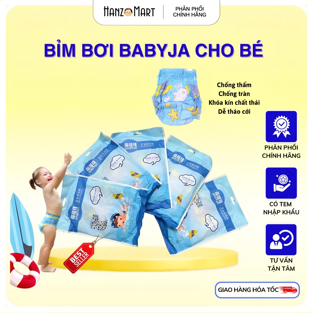 Tã bơi , bỉm bơi cho bé yêu dạng quần chống thấm nước thoải mái cho các bé Size S,M,Lcho bé từ 6-17kg