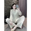 Bộ Đồ Mặc Nhà Pijama Lụa Gấm Dài Tay, Bộ Ngủ Nữ Thời Trang Dáng Rộng Thoải Mái DD01