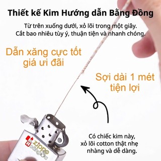 Bấc Cort Zippo 1 mét có kim xỏ  - siêu nhạy lửa