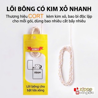 Bấc Cort Zippo 1 mét có kim xỏ  - siêu nhạy lửa