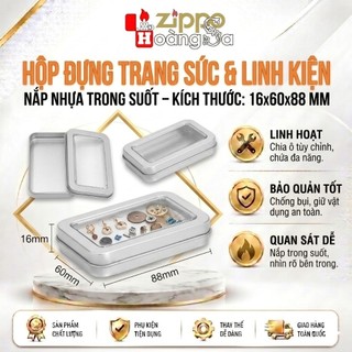 Hộp sắt đựng trang sức và linh kiện , nắp trong suốt