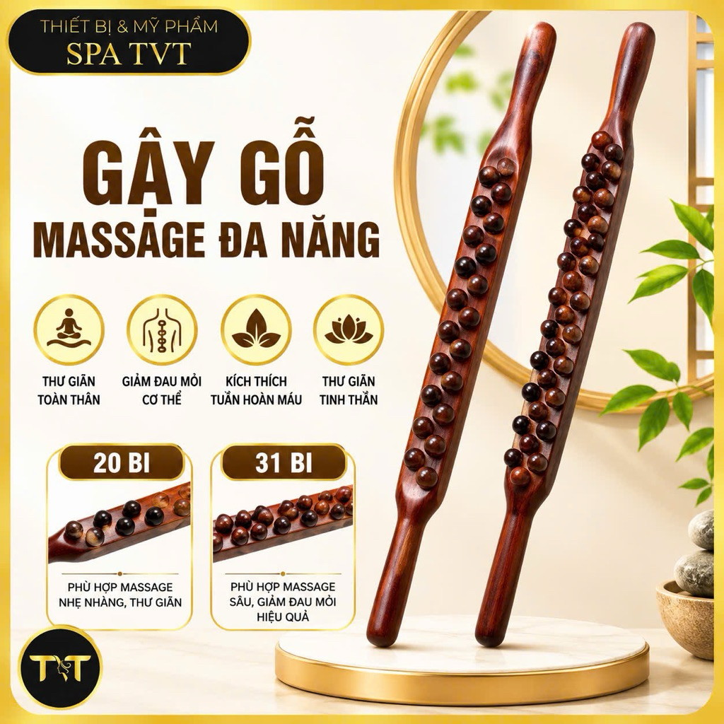GẬY GỖ 20BI & 31 BI ĐÀN HƯƠNG THÔNG KINH LẠC, MASSAGE GIẢM MỠ TOÀN THÂN, GẬY DƯỠNG SINH ĐÔNG Y