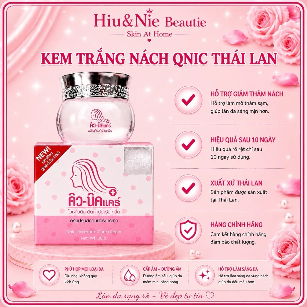 Kem Giảm Thâm Nách QNIC CARE, Thâm Mông, Đầu Gối, Khuỷu Tay Q-NIC CARE- 15Gr, Chính Hãng Thái Lan