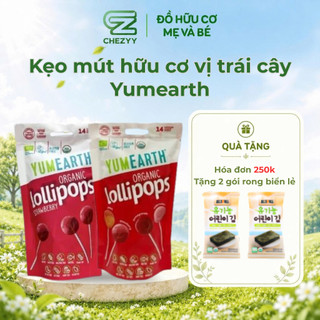 Kẹo Mút Hữu Cơ YumEarth Vị Trái Cây Túi 14 Que Organic Không Phẩm Màu Nhân Tạo