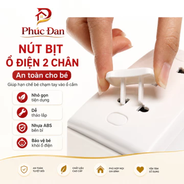 SET 10 Nút Bịt Ổ Cắm Điện Chống Giật An Toàn Cho Bé 2 Chân Nhựa ABS Cao Cấp Cách Nhiệt Điện