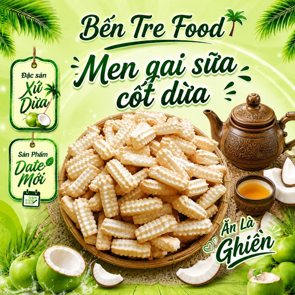 Bánh Men Gai Sữa Cốt Dừa-  Món Bánh Tuổi thơ