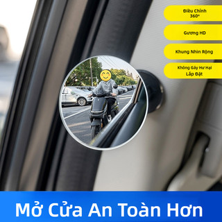 SEAMETAL Gương Chiếu Hậu Ô Tô HD 360° Góc Rộng Không Khung Chống Nước Điều Chỉnh Đa Góc Xóa Điểm Mù