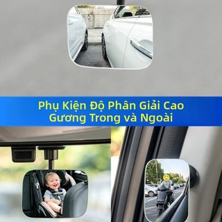 SEAMETAL Gương Chiếu Hậu Ô Tô HD 360° Góc Rộng Không Khung Chống Nước Điều Chỉnh Đa Góc Xóa Điểm Mù