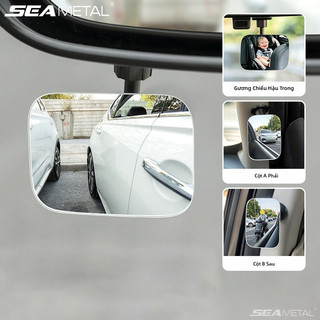 SEAMETAL Gương Chiếu Hậu Ô Tô HD 360° Góc Rộng Không Khung Chống Nước Điều Chỉnh Đa Góc Xóa Điểm Mù