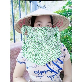 Khẩu trang quai nón lá - hàng may nhà che luôn cả cổ chất thun dày 2 lớp