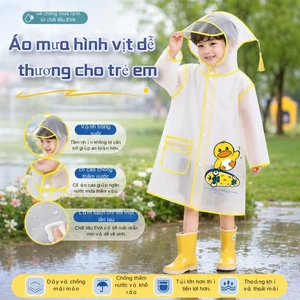 Áo Mưa EVA Cao Cấp Cho Bé 3-7 Tuổi Họa Tiết Hoạt Hình Nhiều Màu Sắc Dễ Thương Hàng Chính Hãng Cho Bé Trai & Gái 80-145cm