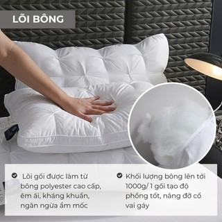 Ruột gối bông gòn Mama M2T BEDDING Kích Thước 50x70cm Thiết Kế Êm Ái Nâng Đỡ Cổ Vai Gáy
