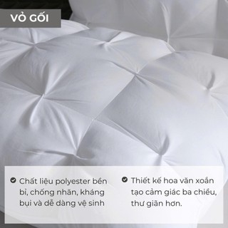 Ruột gối bông gòn Mama M2T BEDDING Kích Thước 50x70cm Thiết Kế Êm Ái Nâng Đỡ Cổ Vai Gáy