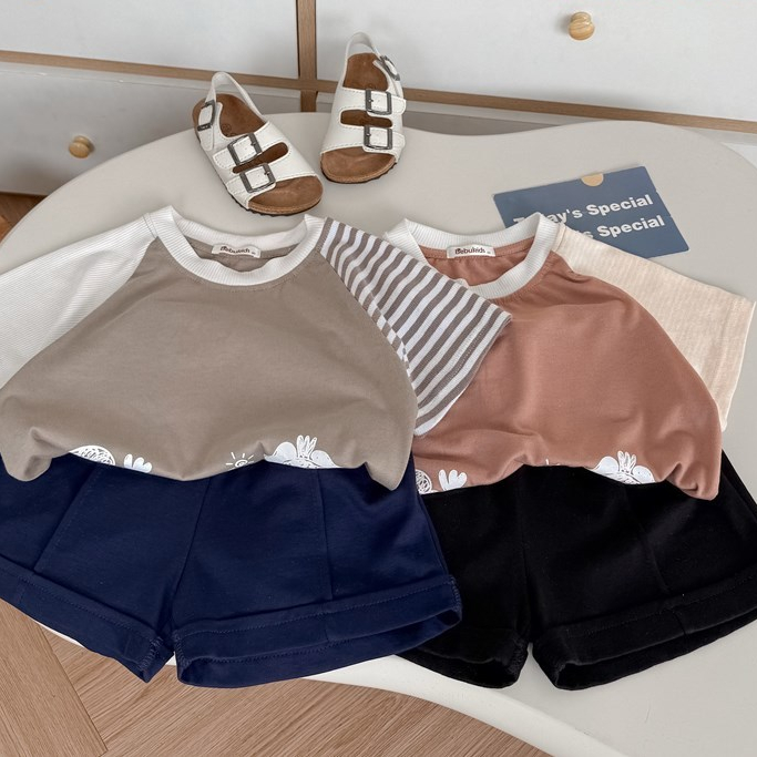 Set bộ cộc tay bé trai Miniumbaby dáng tay dơi hoạ tiết ngộ nghĩnh, chất vải cotton mềm mát SB2730