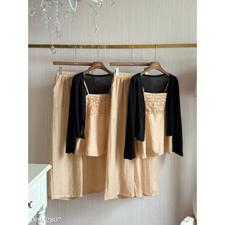 Set 3 Món: Áo Bèo Ngực + Choàng + Chân Váy Maxi Chuẩn Linh Hoàng