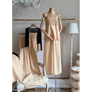 Set 3 Món: Áo Bèo Ngực + Choàng + Chân Váy Maxi Chuẩn Linh Hoàng