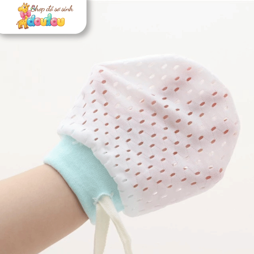 Bao Tay Sơ Sinh Lụa Lạnh Chống Trầy Xước DouDou Thoáng Khí Mùa Hè Cho Bé A49