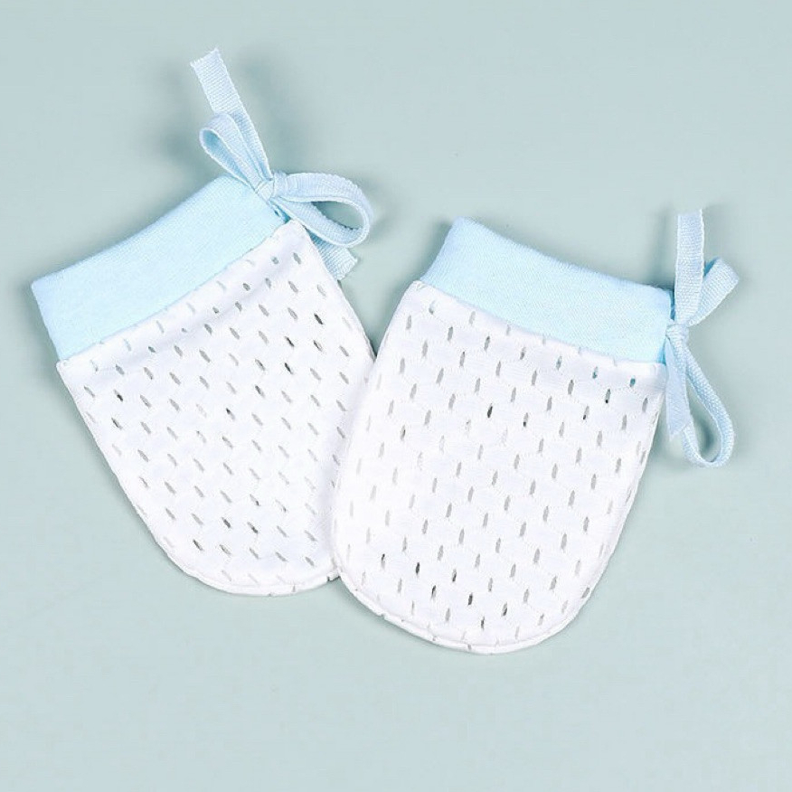 Bao Tay Sơ Sinh Lụa Lạnh Chống Trầy Xước DouDou Thoáng Khí Mùa Hè Cho Bé A49