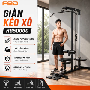 Giàn Kéo Xô Tập Gym HG-5000C Chịu Tải 200kg , Máy Kéo Xô Ống Thép Dày 1.2mm Đa Năng Tập Tại Nhà
