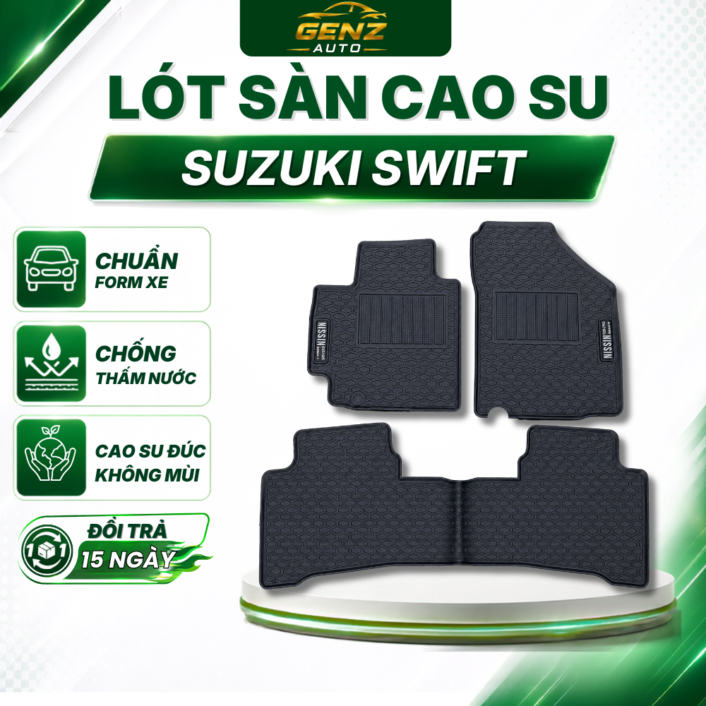 THẢM LÓT SÀN CAO SU Xe SUZUKI SWIFT 2019 -> nay Mẫu NISSIN Đúc Vân Tổ Ong Chuẩn Form