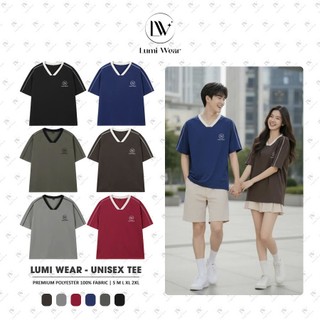 Áo Phông Nam Nữ Lumi Wear Form Boxy Cổ Tròn V01 Thêu Mặt Trước Chất Polyester Cao Cấp