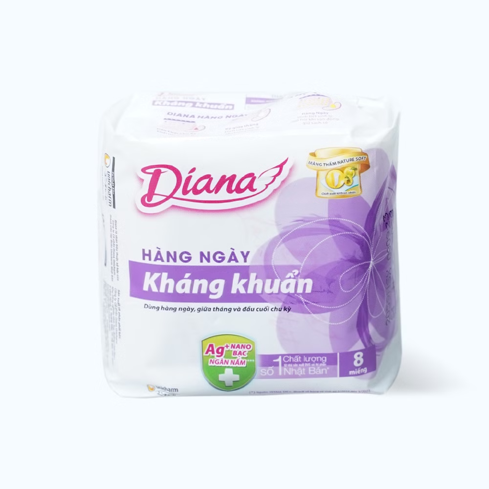 Băng vệ sinh Diana Sensi hàng ngày kháng khuẩn 8 miếng/gói