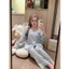 Bộ Đồ Ngủ Lụa Latin Tơ Tằm Dài Tay Cổ Ren, Pijama Nữ Mặc Nhà Thoải Mái Thoáng Mát DD02