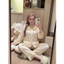 Bộ Đồ Ngủ Lụa Latin Tơ Tằm Dài Tay Cổ Ren, Pijama Nữ Mặc Nhà Thoải Mái Thoáng Mát DD02