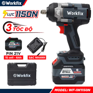 Máy Siết Bulong Workfix WF-IW1150N Lực siết 1150N Vặn ốc lớn, Ô tô tải KHÔNG CHỔI THAN Bền Bỉ