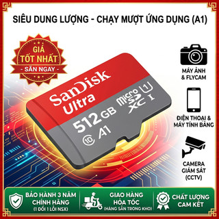Thẻ nhớ MicroSDHC MicroSDxC Sa*disk Ultra 512TB/256GB/128GB/64GB/32GB Class 10 upto 100MB/s Bảo hành 3 năm